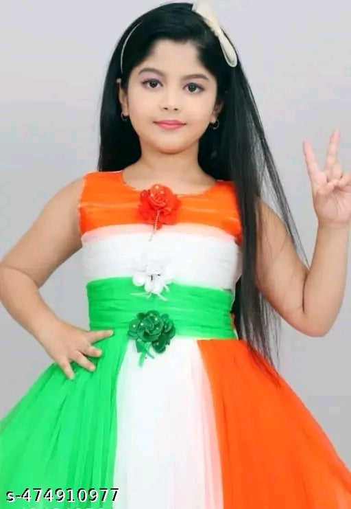 Kids independence day/Republic day special tiranga Round neak Dress